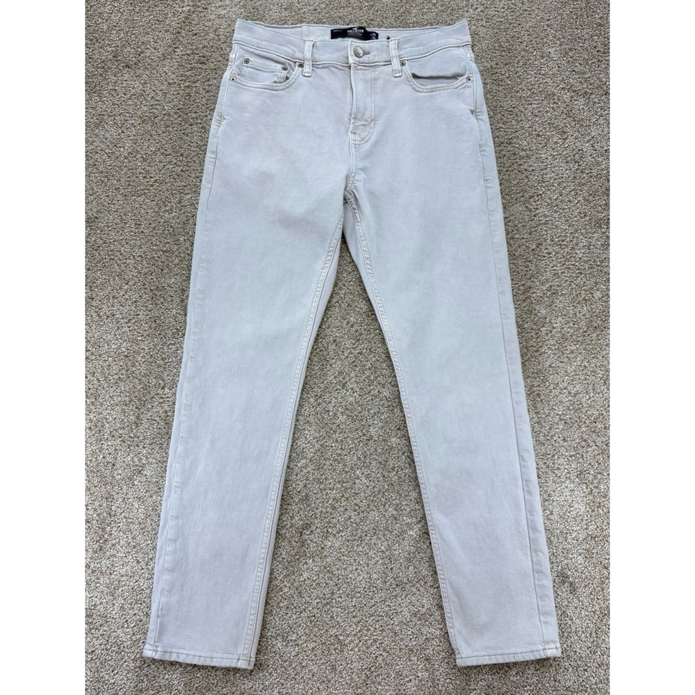 Hollister Athletic Skinny Epic Flex Jeans Mens 29x30 (27" Inseam) Light Ash Gray